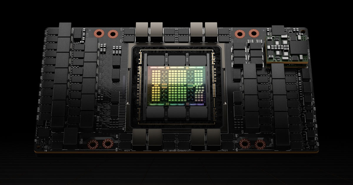 An Nvidia H100. Released in 2023, it contains over 80 billion transistors.