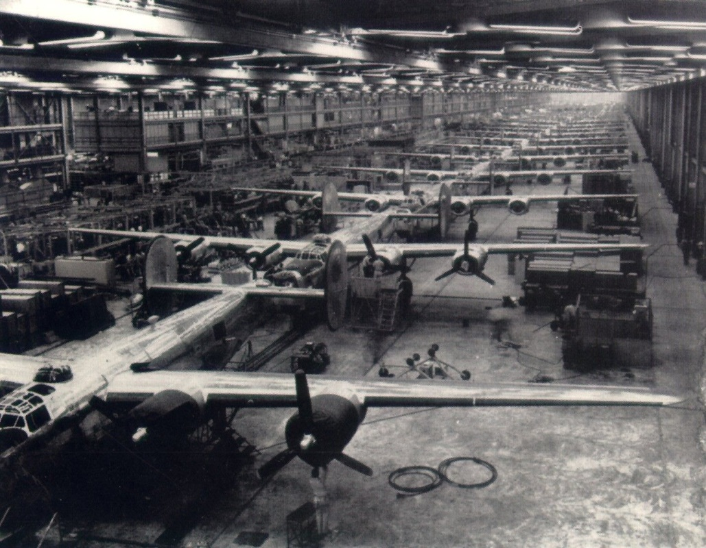 B-24 Liberator Douglas Aircraft factory in Tulsa, OK, 1943-44 (?)